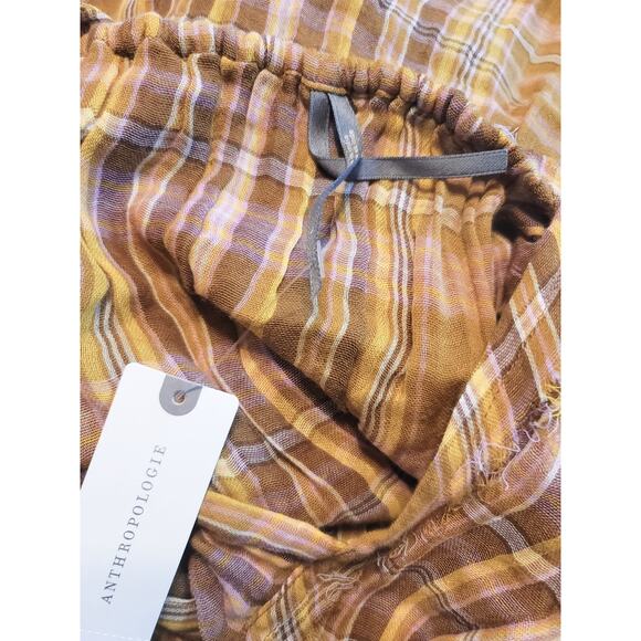 New Anthropologie Gauzy Plaid Mini Dress - Large - Picture 4 of 6